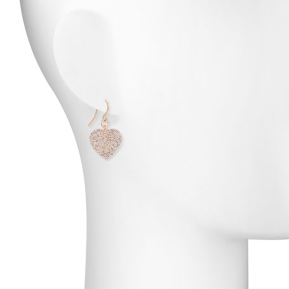 New Berry Jewelry Glitter Heart-Drop Earrings - Picture 2 of 2